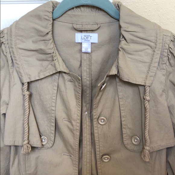 LOFT XSP Khaki 3/4 sleeve jacket - Picture 2 of 8